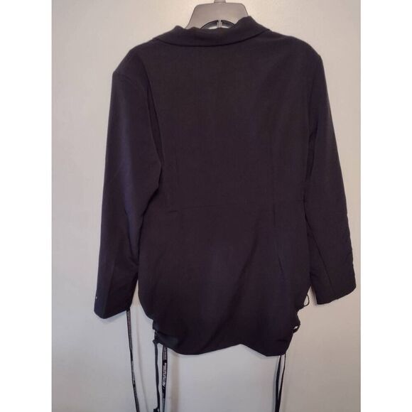 NWT Pretty Little Thing Black Hook And Eye Lace Up Detail Long Sleeve Blazer Dre - Picture 7 of 8